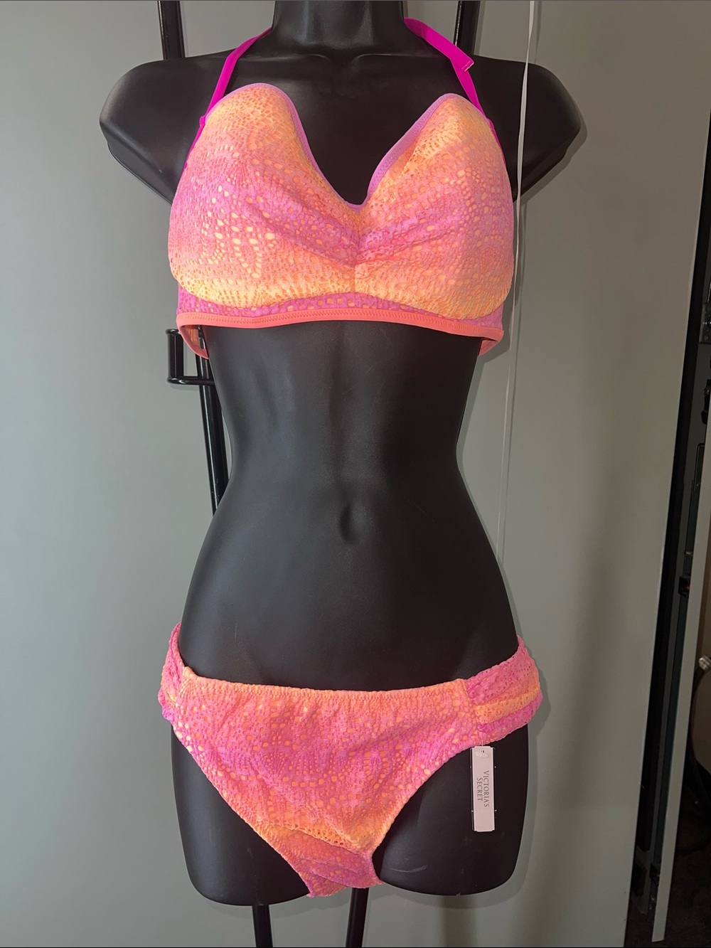 Victoria's Secret Pink and Orange Gradient Textured Bikini
